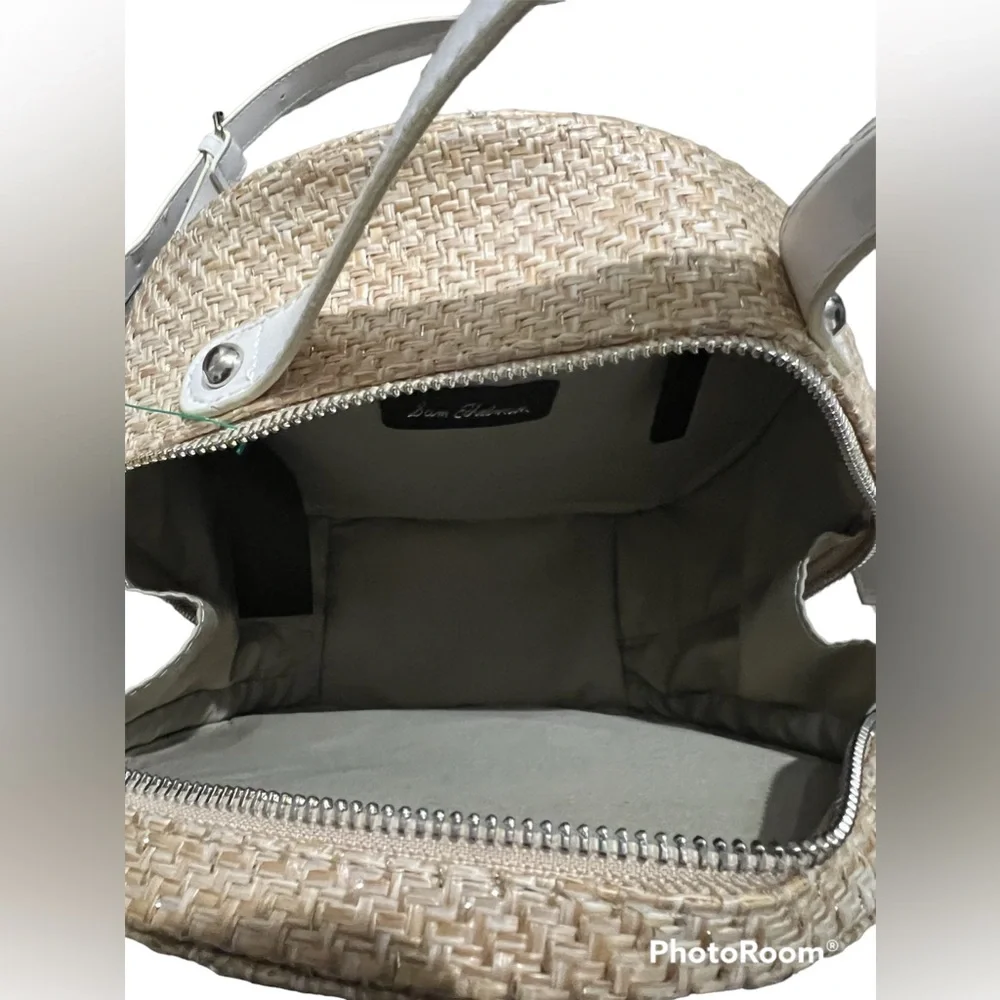 NWT Sam Edelman Beach Straw Crossbody with White Straps - Picture 7 of 8